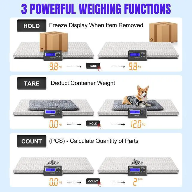 Alt view image 4 of 7 - Precision Large Dog Scale 1100x0.2LB Large Breed Animal Weight Scale | Livestock Scale Non-Slip Stainless Steel Platform for Animal 40.7x20.9 Inch (Non-Slip Platform)
