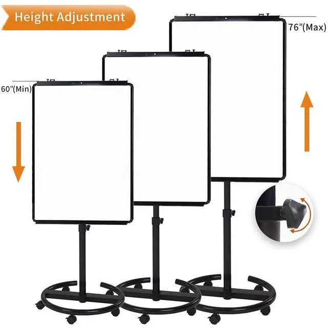 Alt view image 2 of 6 - ECO Magnetic Mobile Whiteboard/Flipchart Easel, Black, 28 X 40 Inches