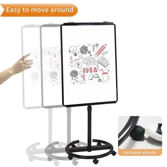 Alt view image 3 of 6 - ECO Magnetic Mobile Whiteboard/Flipchart Easel, Black, 28 X 40 Inches