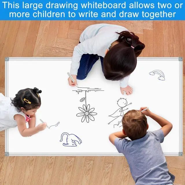 Alt view image 5 of 7 - White Board Dry Erase Whiteboard for Wall 72x40 Aluminum Presentation Magnetic Whiteboards with Long Pen Tray, 12 Magnets, 3 Markers & 1 Eraser