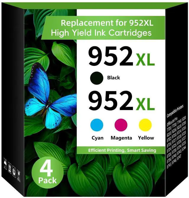 Main image of 952XL Pack (4-Pack,BK,CMY) Replacement for HP 952XL Ink Cartridges Combo Pack HP Ink 952XL Black and 952 Color Combo Pack for hp printers OfficeJet 8702 Pro 8710, 7740, 8720, 8725, 8210, 8740,8715