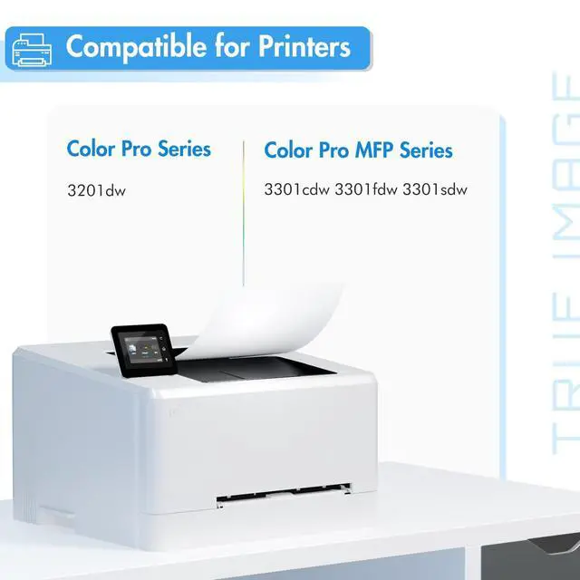 Alt view image 2 of 7 - 218A Toner Cartridges 4 Pack for HP 218 218X W2180A 3301fdw 3301sdw 3301 | Compatible for HP Color LaserJet Pro MFP 3301fdw 3201dw 3301sdw 3301cdw 3301 3201 Printer Ink with Chip High Yield B/C/Y/M