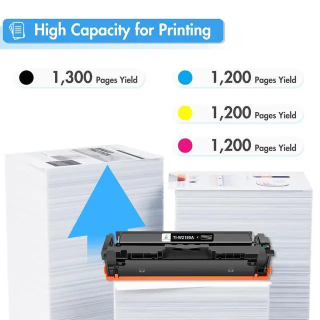 Alt view image 3 of 7 - 218A Toner Cartridges 4 Pack for HP 218 218X W2180A 3301fdw 3301sdw 3301 | Compatible for HP Color LaserJet Pro MFP 3301fdw 3201dw 3301sdw 3301cdw 3301 3201 Printer Ink with Chip High Yield B/C/Y/M
