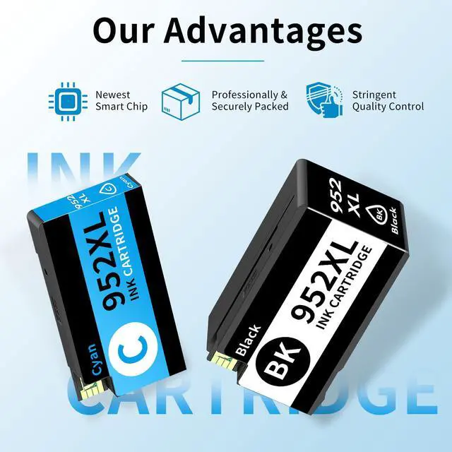 Alt view image 5 of 7 - 952XL Pack (4-Pack,BK,CMY) Replacement for HP 952XL Ink Cartridges Combo Pack HP Ink 952XL Black and 952 Color Combo Pack for hp printers OfficeJet 8702 Pro 8710, 7740, 8720, 8725, 8210, 8740,8715