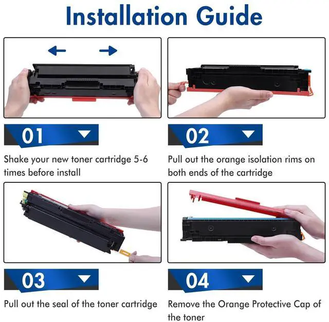 Alt view image 5 of 6 - 206A Toner Cartridges Color Laser Jet Pro MFP M283fdw HP 206A 206X 4 Pack | Compatible for HP W2110A W2110X Toner Cartridges Set for Color LaserJet Pro MFP M283fdw M283cdw M283fdn M255dw M255nw 4-Pack