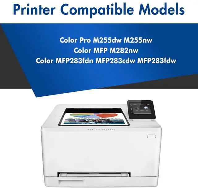Alt view image 2 of 6 - 206A Toner Cartridges Color Laser Jet Pro MFP M283fdw HP 206A 206X 4 Pack | Compatible for HP W2110A W2110X Toner Cartridges Set for Color LaserJet Pro MFP M283fdw M283cdw M283fdn M255dw M255nw 4-Pack