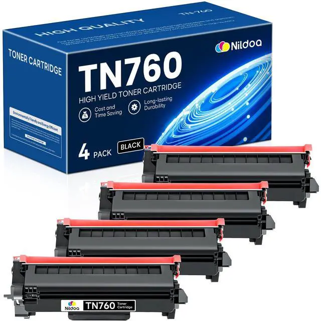 Main image of TN760 TN-760 Toner Cartridge High Yield Black Replacement for Brother TN760 TN-760 MFCL2750DW HLL2390DW MFCL2710DW HL-L2350DW Printer Ink 4 Pack