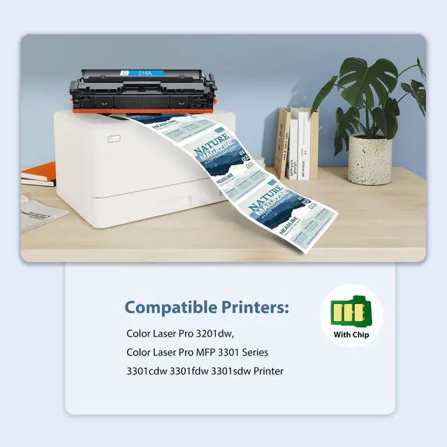 Alt view image 2 of 7 - 218A Toner Cartridges 4 Pack High Yield MFP 3301fdw 3301sdw 3201dw Toner | Compatible for HP 218A 218X for HP Color Laserjet Pro MFP 3301fdw 3301sdw 3201dw 3301cdw Printer(Black/Cyan/Yellow/Magenta)