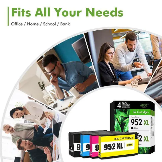 Alt view image 6 of 6 - 952 952XL Printer Ink Cartridges Combo Pack for HP 952 XL 4-Pack | Compatible for HP952 HP952XL Ink Cartridges Work for HP OfficeJet Pro 8710 7740 8715 8210 8720 8703 8702 Printers