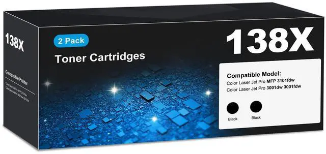 Main image of 138X Black Toner Cartridge MFP 3101fdw 3001dw High Yield Compatible for HP 138X Black Laser Jet Toner Cartridge with Chip for Laser Jet Pro MFP 3101fdw 3001dw MFP 3101sdw 3001fdw Printer W1380X HP138A