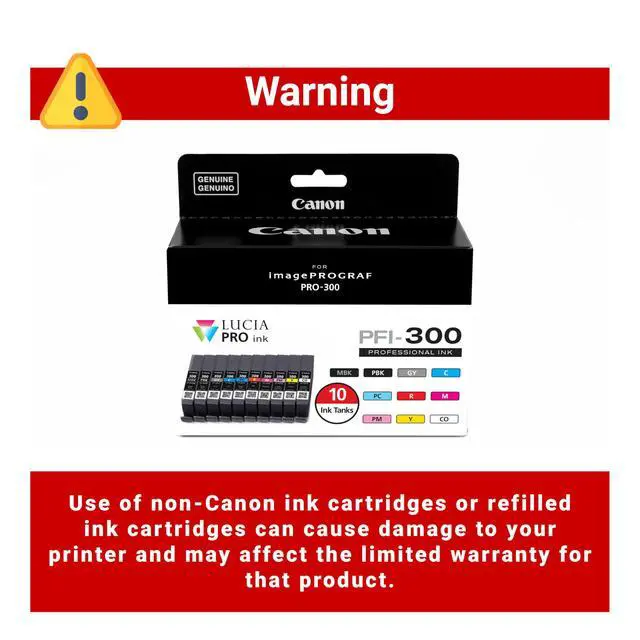 Alt view image 3 of 5 - PFI-300 Lucia PRO Ink, 10 Ink Tanks, Compatible to imagePROGRAF PRO-300 Printer, Multi, Standard (4192C007)