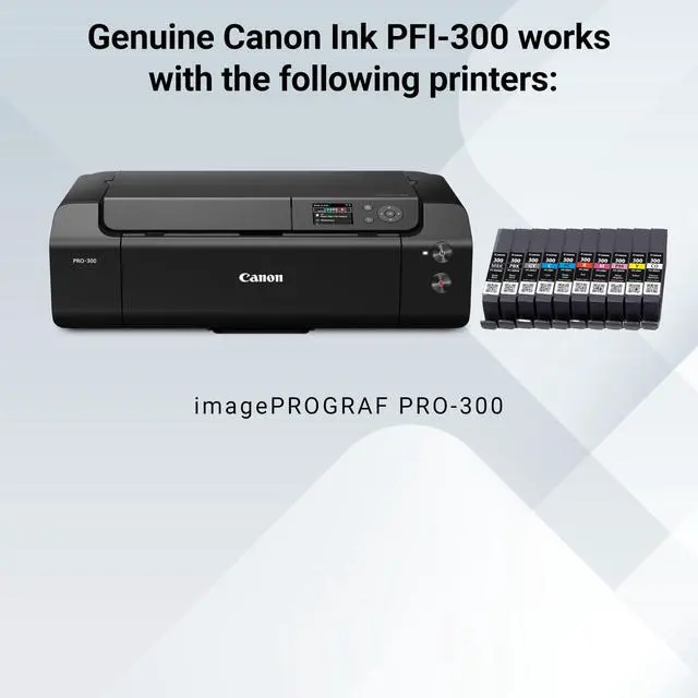 Alt view image 5 of 5 - PFI-300 Lucia PRO Ink, 10 Ink Tanks, Compatible to imagePROGRAF PRO-300 Printer, Multi, Standard (4192C007)