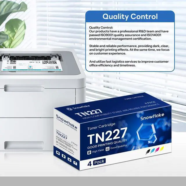 Alt view image 6 of 6 - TN227 TN-227BK/C/M/Y High Yield Toner Cartridge 4 Pack Compatible TN 227 TN-227 Toner Replacement for Brother TN-227 TN227 TN-227BK/C/M/Y MFC-L3770CDW MFC-L3710CW Printer Toner