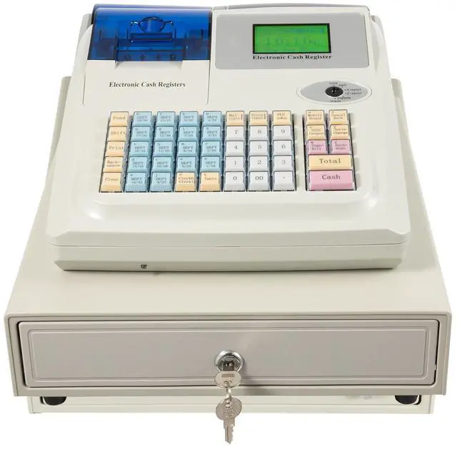 Main image of 48-Key Electronic Cash Register Thermal POS System, Offline Cash Register Cash with Cash Drawer, 8-Digit LED Display, USB/RS232 Interfaces, for Retail, Restaurants, and Small Businesses
