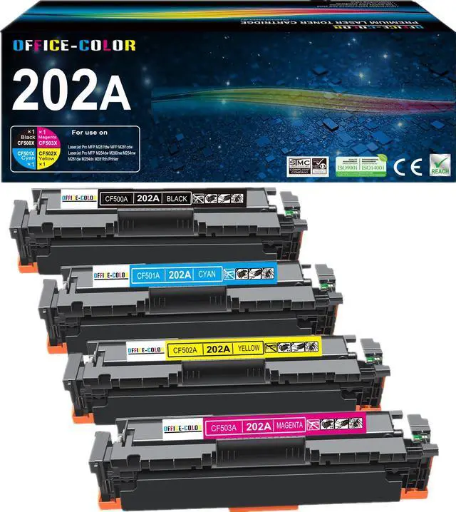 Main image of 202A Toner Cartridges - Replacement for HP 202A Toner M254dw M281cdw | Compatible for HP Color LaserJet Pro M254dw M254 MFP M281cdw, M281fdw M281fdn M281 Series (Black,Cyan,Magenta,Yellow 4Pack)