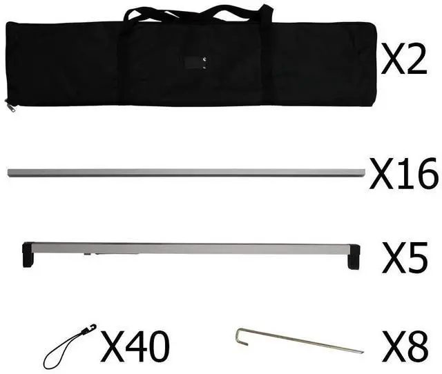 Alt view image 6 of 6 - Horizontal A-Frame Banner Stand - 3ft x 14ft Aluminum Outdoor Display for Promotional & Sporting Events, Weather-Resistant, Portable Frame Only