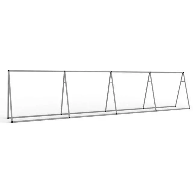 Alt view image 2 of 6 - Horizontal A-Frame Banner Stand - 3ft x 14ft Aluminum Outdoor Display for Promotional & Sporting Events, Weather-Resistant, Portable Frame Only