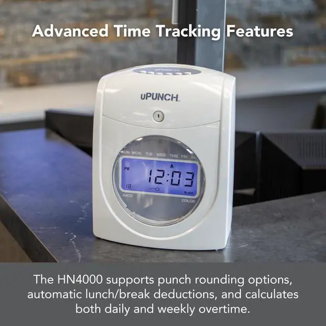 Alt view image 5 of 7 - HN4540 Comprehensive Small Business Start-Up Kit: AutoAlign Calculating Time Clock System with 400 Time Cards, Ribbons, and Racks