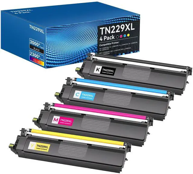 Main image of TN229XL Toner Cartridges High Yield MFC-L3720CDW MFC-L3780CDW Compatible for Brother TN229XL TN229 Toner Cartridges for Brother HL-L3280CDW HL-L3220CDW HL-L3300CDW Printer(BK/C/M/Y,4 Pack)
