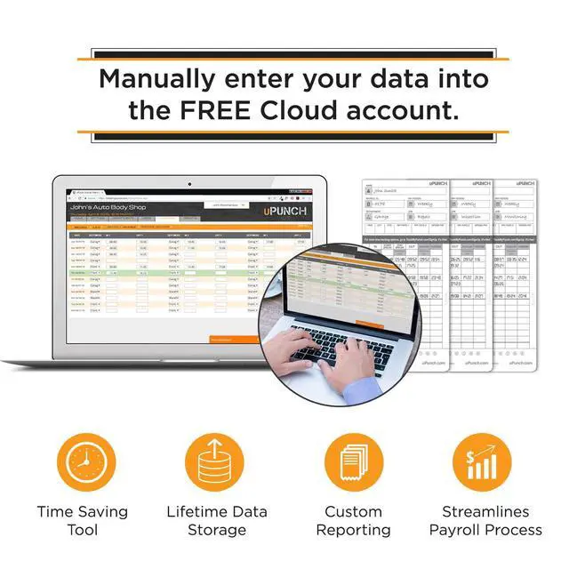 Alt view image 7 of 7 - HN4540 Comprehensive Small Business Start-Up Kit: AutoAlign Calculating Time Clock System with 400 Time Cards, Ribbons, and Racks