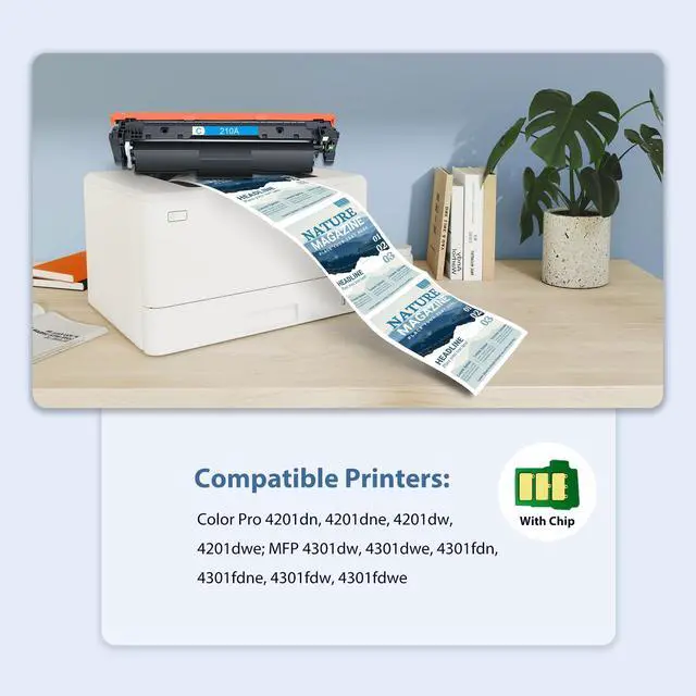 Alt view image 2 of 7 - 210A Toner Cartridges 4Pack Compatible for HP MFP 4301fdw 4201 4301 Printer | Compatible for HP 210A 210X Toner Cartridges for HP Laser Jet Pro MFP 4301fdw 4201dw 4201dn 4301fdn 4301dw Printer(BYCM)