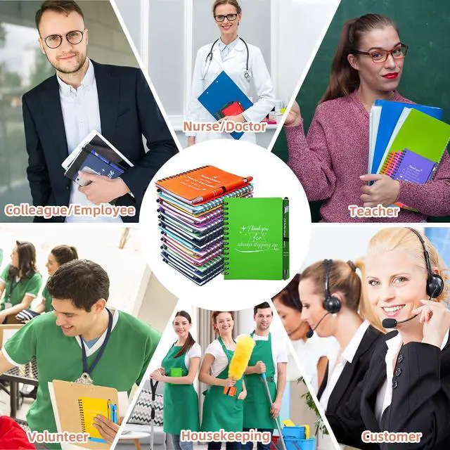 Alt view image 4 of 7 - 400 Pcs/200 Sets Employee Appreciation Gifts Bulk, Inspirational Notebooks with Motivational Pens for Staff, Thank You Gifts for Coworkers, Teachers,Team,Nurse, DSP, Office, School, Christmas