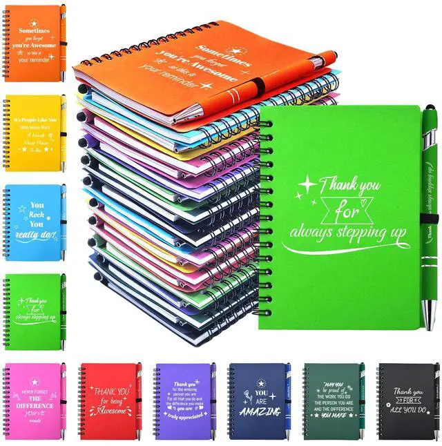 Main image of 400 Pcs/200 Sets Employee Appreciation Gifts Bulk, Inspirational Notebooks with Motivational Pens for Staff, Thank You Gifts for Coworkers, Teachers,Team,Nurse, DSP, Office, School, Christmas