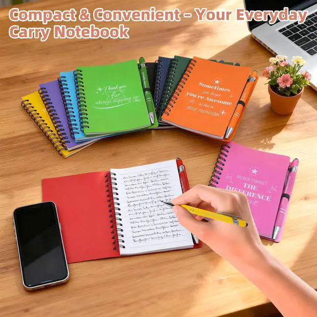 Alt view image 3 of 7 - 400 Pcs/200 Sets Employee Appreciation Gifts Bulk, Inspirational Notebooks with Motivational Pens for Staff, Thank You Gifts for Coworkers, Teachers,Team,Nurse, DSP, Office, School, Christmas