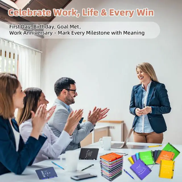Alt view image 6 of 7 - 400 Pcs/200 Sets Employee Appreciation Gifts Bulk, Inspirational Notebooks with Motivational Pens for Staff, Thank You Gifts for Coworkers, Teachers,Team,Nurse, DSP, Office, School, Christmas