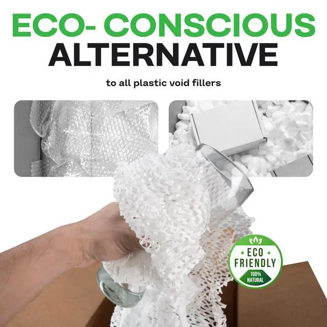 Alt view image 3 of 6 - White HexaFil Honeycomb Packing Kraft Paper 15" x 20400" (1700 ft) in Self-Dispensed Box - Patented Cushioning Meterial for Void Filling, Moving, Shipping - Alternative to Bubble Plastic