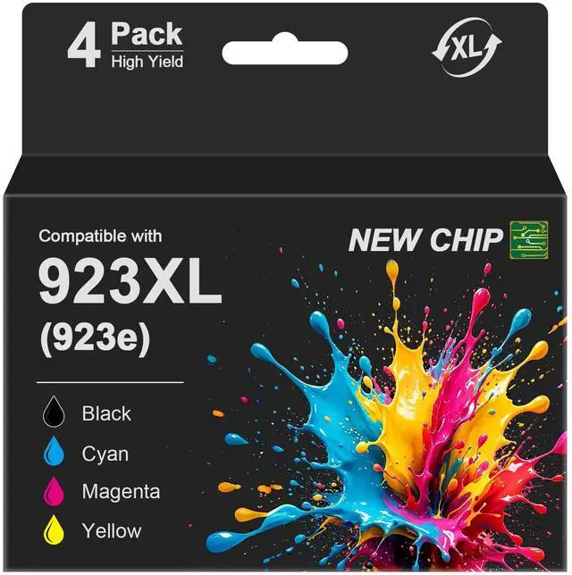 Main image of 923XL 923e Ink Cartridges Combo Pack for HP Office Jet Pro 8130e 8125e for HP 923 923e 923XL HP923 Ink Cartridges Black and Color Work with HP Printers 8120e 8125e 8130e 8135e 8138e 8139e, 4 Pack