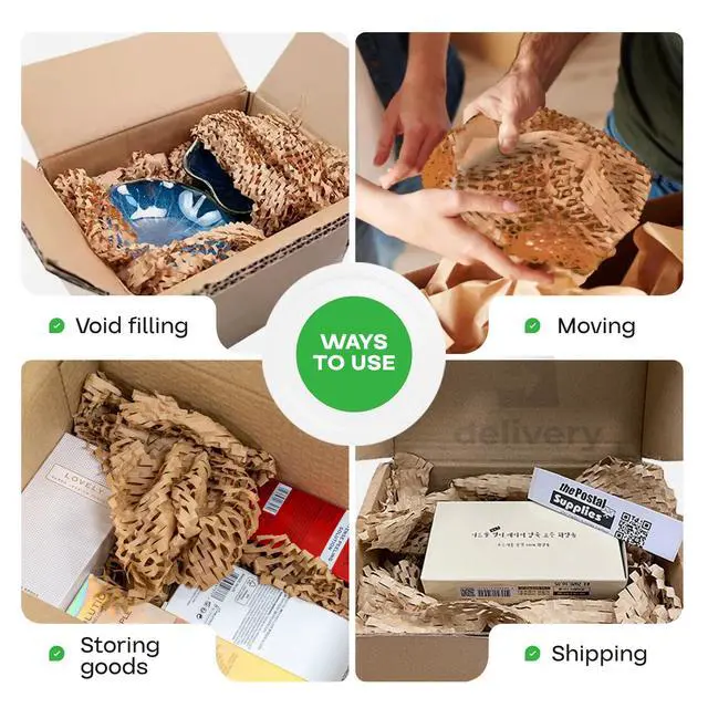 Alt view image 5 of 7 - HexaFil Honeycomb Packing Kraft Paper 15" x 20400" (1700 ft) in Self-Dispensed Box - Patented Cushioning Box Filler for Void Filling, Moving, Shipping - Alternative to Bubble Plastic