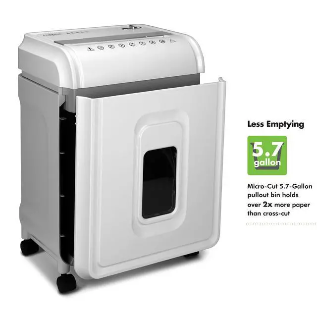 Alt view image 4 of 7 - AU1480MA Professional Grade 14-Sheet Micro-Cut Paper and CD/Credit Card Shredder/ 30 Minutes Continuous Run Time, White/Gray