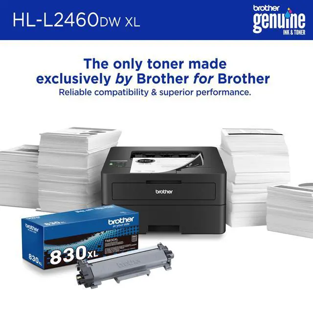 Alt view image 4 of 7 - HL-L2460DWW XL Wireless Compact Monochrome Printer with Duplex Copy & Scan, Fax, Black & White | Up to 4,200 Pages of Toner Included(1), Works with Alexa