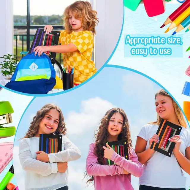 Alt view image 3 of 7 - 150 Pieces Black Zipper Binder Pouch with Mesh Window for Office School Students Supplies