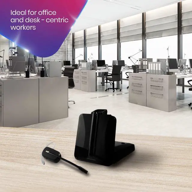 Alt view image 2 of 7 - Polycom VOIP Compatible Plantronics CS540 Wireless DECT Headset and Electronic Remote Answerer Interface Cable (EHS) Bundle - Compatible with SoundPoint IP Phones