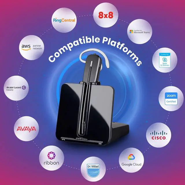 Alt view image 4 of 7 - Polycom VOIP Compatible Plantronics CS540 Wireless DECT Headset and Electronic Remote Answerer Interface Cable (EHS) Bundle - Compatible with SoundPoint IP Phones