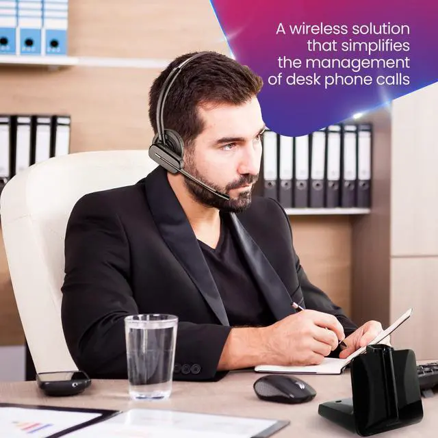 Alt view image 5 of 7 - Polycom VOIP Compatible Plantronics CS540 Wireless DECT Headset and Electronic Remote Answerer Interface Cable (EHS) Bundle - Compatible with SoundPoint IP Phones