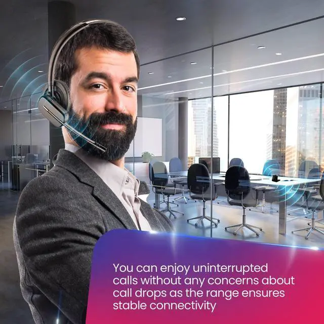 Alt view image 7 of 7 - Polycom VOIP Compatible Plantronics CS540 Wireless DECT Headset and Electronic Remote Answerer Interface Cable (EHS) Bundle - Compatible with SoundPoint IP Phones