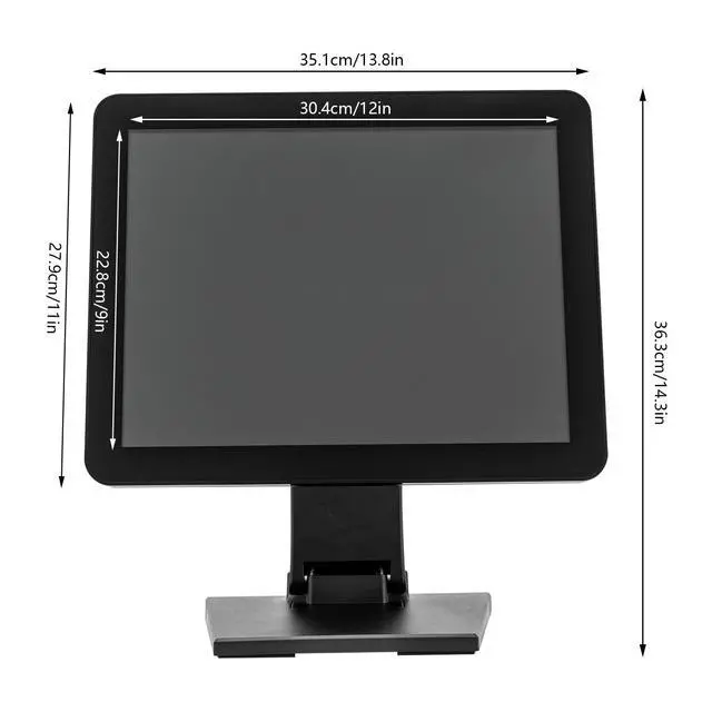 Alt view image 6 of 7 - Mobile Tablet POS Cash Register Monitor, 15-Inch Capacitive LED Backlit Multi-Touch Monitor Touch Cash Register Display for Small Business Restaurant Retail Grocery Convenience Mobile Food Truck