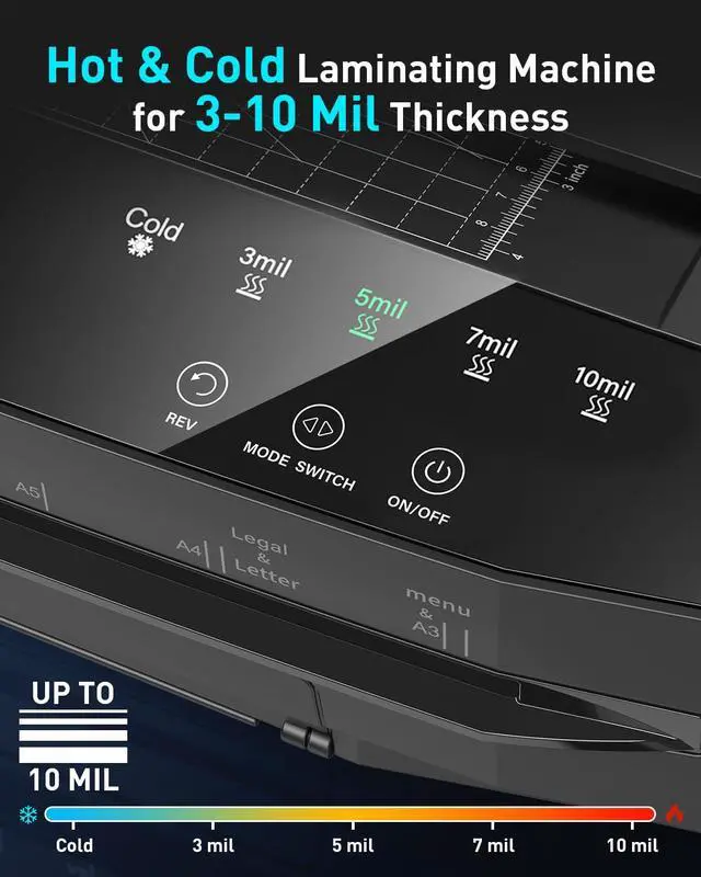 Alt view image 6 of 7 - 3-10 Mil Thermal Laminator Machine 11x17 Heavy Duty Lamination Machine 4-Roller Commercial Laminating Machine 13 inch for Teacher, Large Laminate Machine with Laminating Sheets for Office School