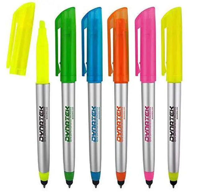 Alt view image 5 of 7 - Personalized Pens with Highlighter and Stylus -175 Pack Bulk-Free Imprint - 3 In Highlighter, Ballpoint Pen, and Stylus Combo- add Custom Business Name, Logo or Gift Message- Assorted, Colored Imprint