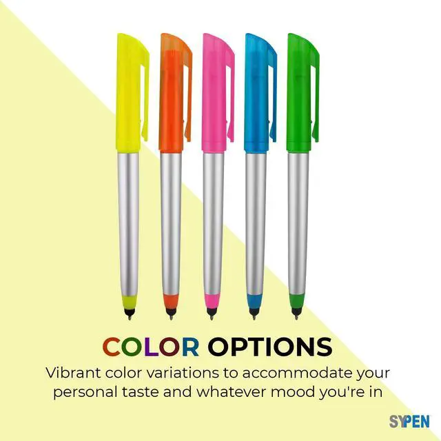 Alt view image 6 of 7 - Personalized Pens with Highlighter and Stylus -175 Pack Bulk-Free Imprint - 3 In Highlighter, Ballpoint Pen, and Stylus Combo- add Custom Business Name, Logo or Gift Message- Assorted, Colored Imprint