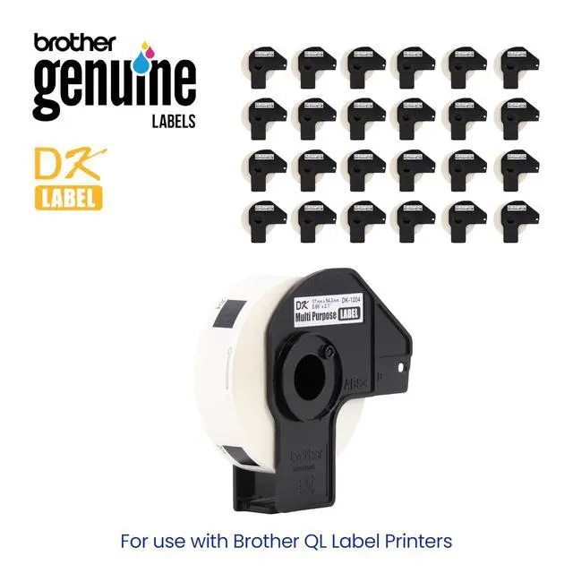 Alt view image 2 of 6 - Genuine DK-120424PK Multipurpose Paper Labels, Die-Cut 0.66" x 2.1", Engineered for Excellence, 400 Labels Per Roll, 24 Rolls per Box, White, for use with Select QL Label Printers