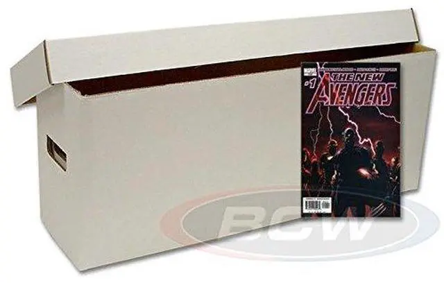 Main image of (10) Brand Long White Comic Book Cardboard Storage Box Holder Case