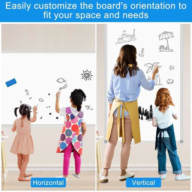 Alt view image 5 of 7 - White Board Dry Erase Whiteboard for Wall 60" x 40" Aluminum Presentation Magnetic Whiteboards with Long Pen Tray, 12 Magnets, 3 Markers & 1 Eraser