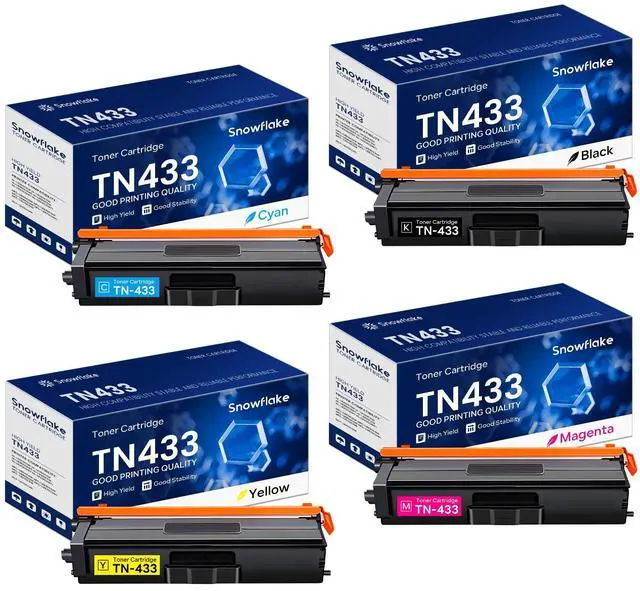 Main image of TN433 TN-433 Toner Cartridge Set 4 Pack Compatible TN433BK TN433C TN433M TN433Y Replacement for Brother TN433 TN-433 TN 433 MFC-L8900CDW HL-L8360CDW MFC-L8610CDW Printer