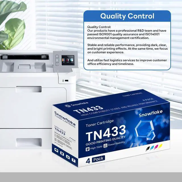 Alt view image 6 of 6 - TN433 TN-433 Toner Cartridge Set 4 Pack Compatible TN433BK TN433C TN433M TN433Y Replacement for Brother TN433 TN-433 TN 433 MFC-L8900CDW HL-L8360CDW MFC-L8610CDW Printer