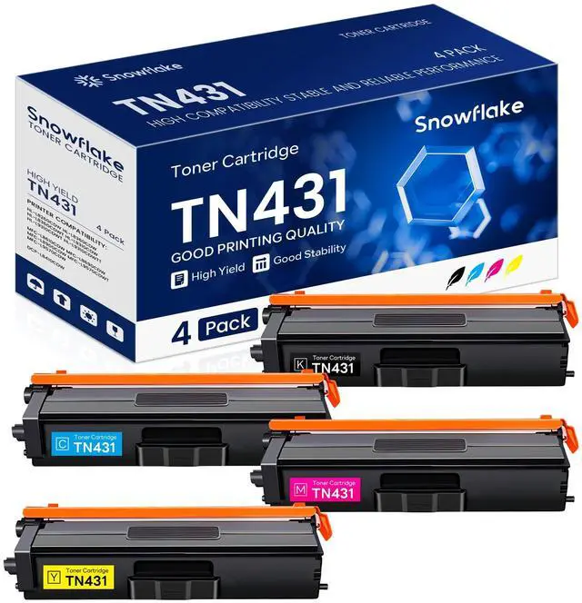 Main image of TN-431 TN431 Toner Cartridge 4-Pack Compatible TN431BK TN431C TN431M TN431Y Replacement for Brother TN431 TN-431 MFC-L8900CDW MFC-L8610CDW MFC-L9570CDW HL-L8360CDW Printer