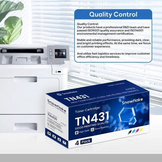 Alt view image 6 of 6 - TN-431 TN431 Toner Cartridge 4-Pack Compatible TN431BK TN431C TN431M TN431Y Replacement for Brother TN431 TN-431 MFC-L8900CDW MFC-L8610CDW MFC-L9570CDW HL-L8360CDW Printer